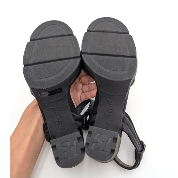 Paul Green Leslie Platform Sandal Ankle Strap Women's Black Size US9/UK7 EU40 - Picture 8 of 13